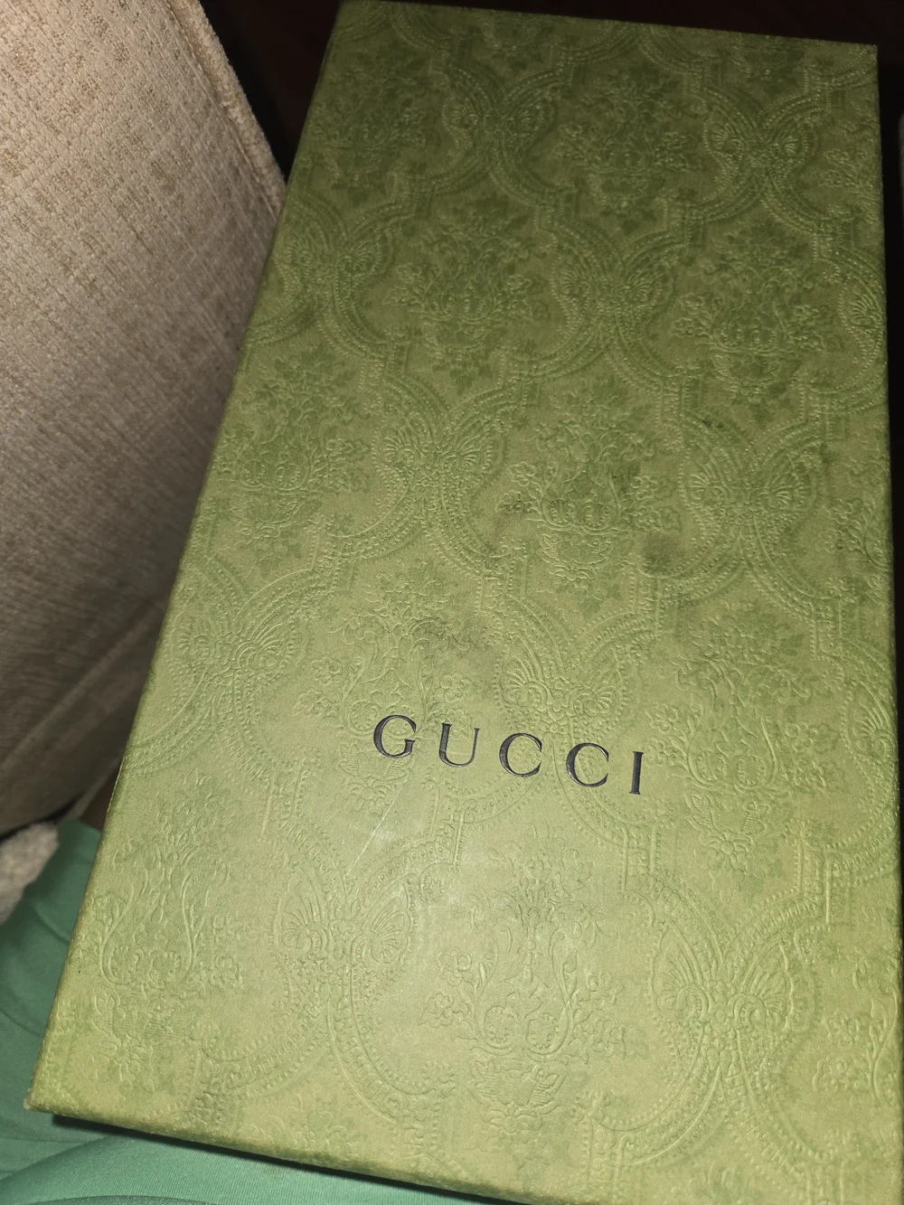 Gucci Mens Brown GG Logo Flip Flop Sandals with Red & Green Straps